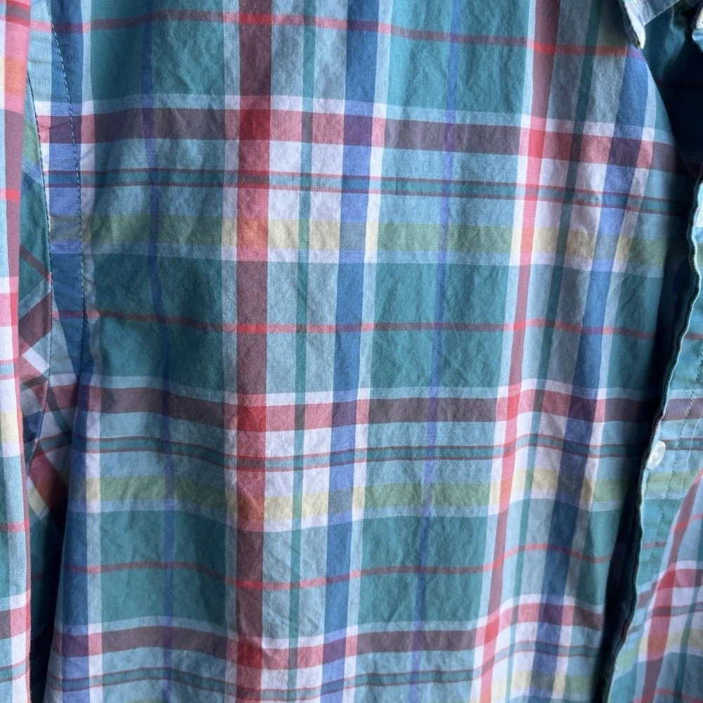 J.Crew Mens XL‎ Flex Washed Plaid Button Down Shirt Stretch Long Sleeve BP971
